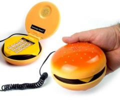 VINTAGE HAMBURGER LANDLINE PHONE (As Seen in Bob’s Burgers / Pure 90s Technology)